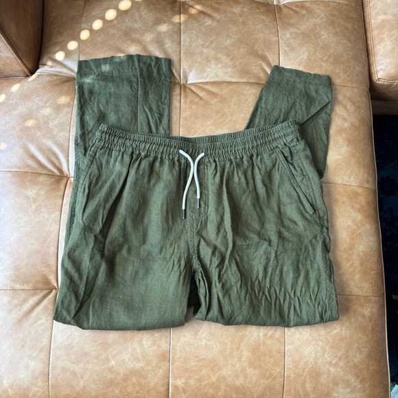 European Linen Drawstring Beach Pants - Picture 3 of 5